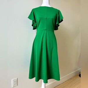 Kate Spade Kelly green flutter sleeve dress size 10